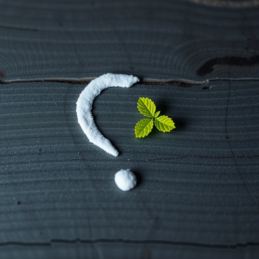 Stylized question mark with natural elements