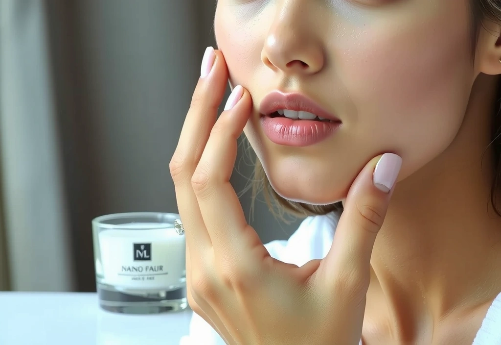 Woman applying natural skincare product